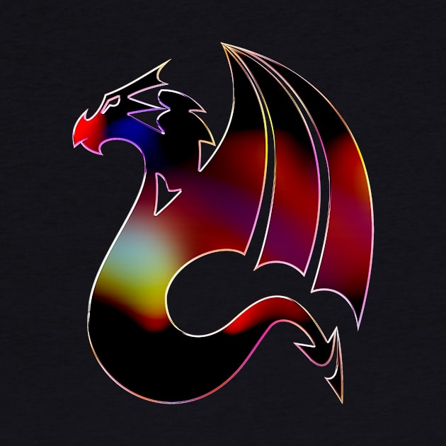 Dragon Mystic Fantastic Beast Chrome Graphic Logo by Cubebox